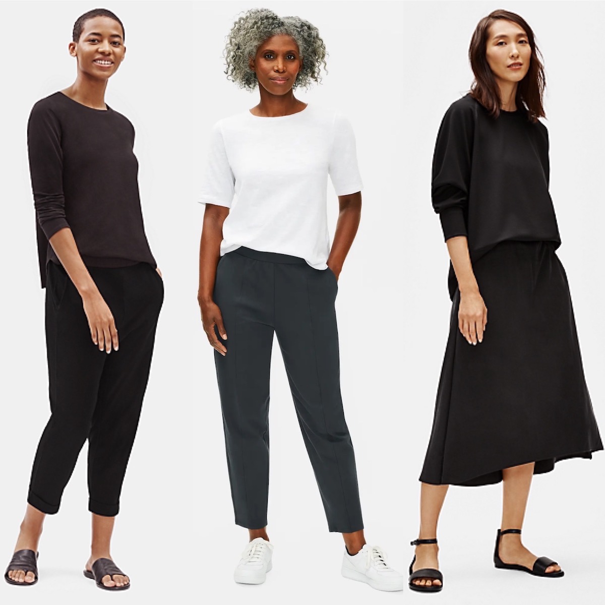 Eileen Fisher Try-On: Stretchy Pants, Midi Skirt, Boxy Blouse - Welcome ...